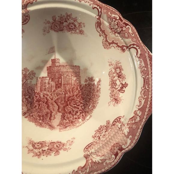 Vintage Johnson Brothers Old Britain Castles Round Serving Bowl - Pink - Picture 3 of 9